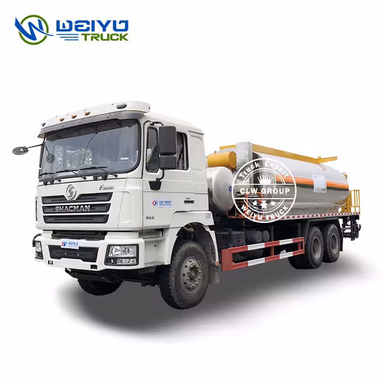 Compartiments du camion 2 de distributeur de bitume d'asphalte émulsionné par Shacman F3000 de moteur de GNL